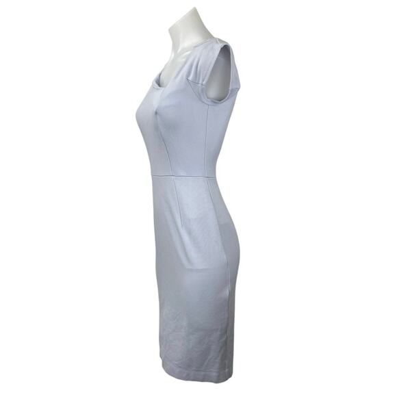 French Connection Blue Short Sleeve Asymmetric Neck Mini Pencil Sheath Dress XS - Picture 2 of 5